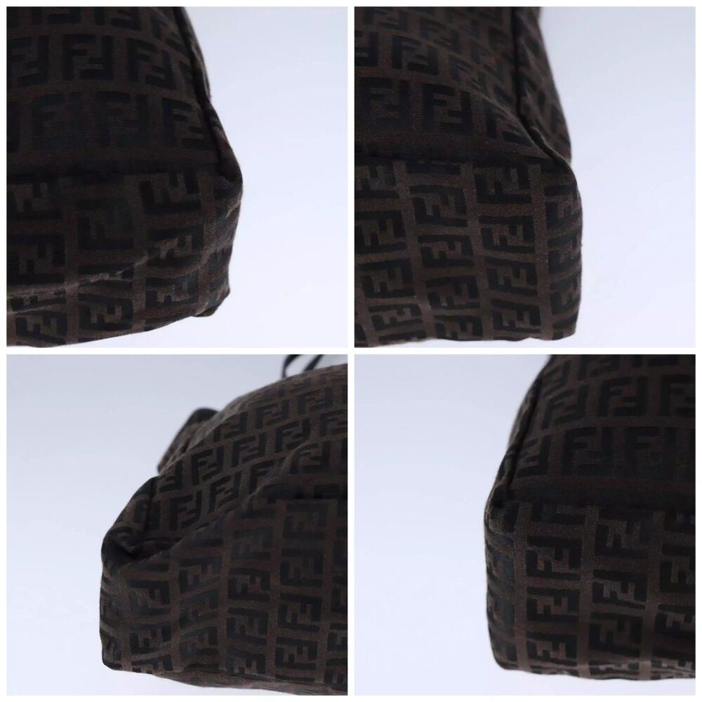 FENDI Zucchino Canvas Tote Bag Brown Auth - Picture 15 of 16
